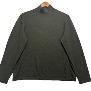 Country Shop 100% Merino Wool Turtle Neck Sweater Olive Green Women's Size XL